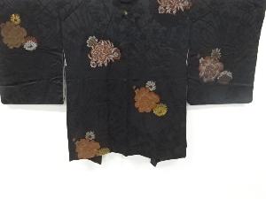 大正ロマン　菊に梅模様織り出し漆一つ紋羽織